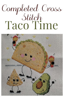Completed Cross Stitch: Taco Time