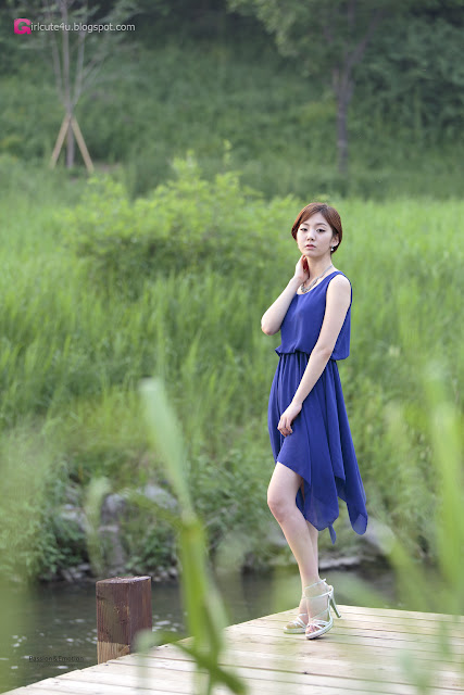 2 Chae Eun in Blue - very cute asian girl - girlcute4u.blogspot.com