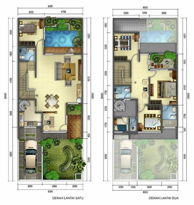 Denah Rumah Minimalis 2 Lantai Sederhana