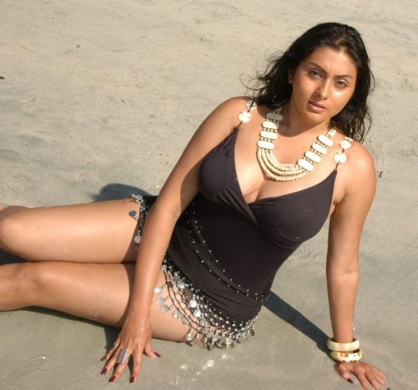 Indian Model Namitha in Black Short Top