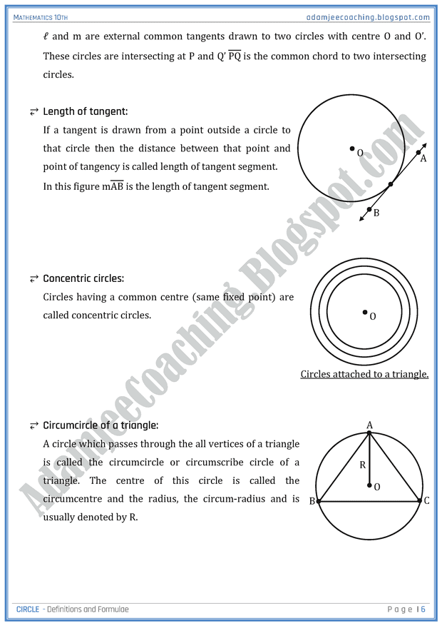 circle-definitions-and-formulae-mathematics-10th