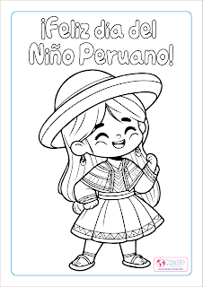 Día del Niño Peruano niña con sombrero