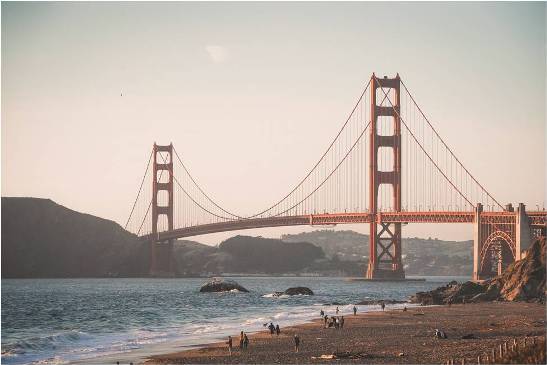 The Golden Gate bridge.