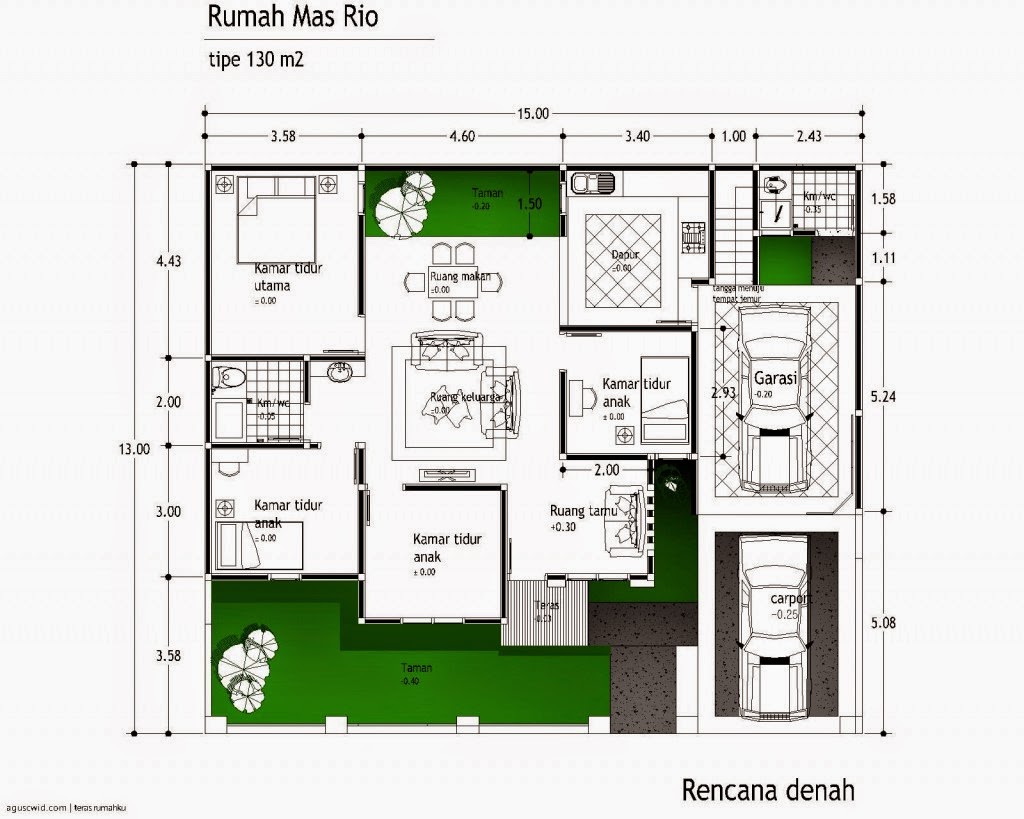 Rumah Minimalis Klasik Modern Terbaru Denah Rumah Bentuk U Tahun