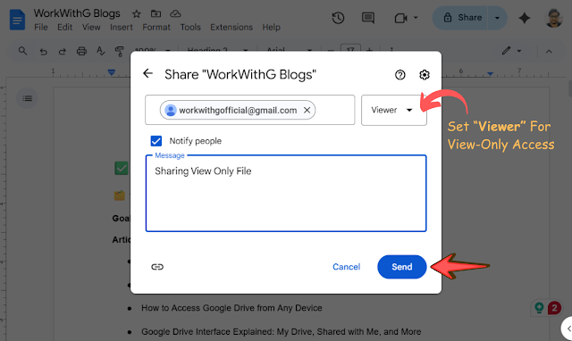 Adding Email id to share Google Docs