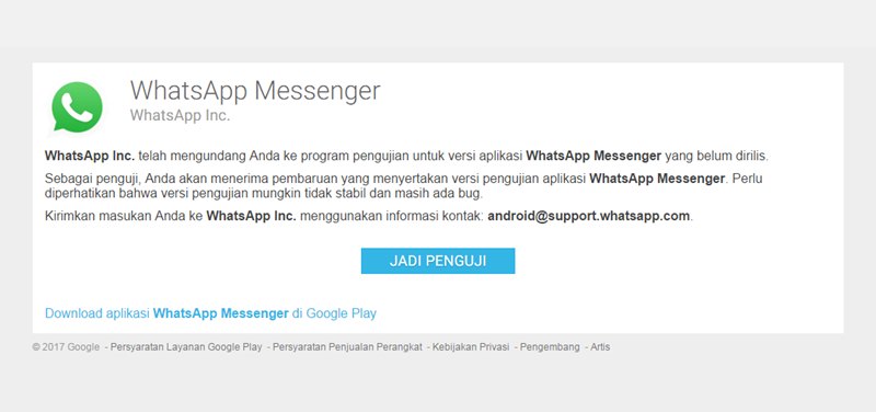 Cara Download Aplikasi WhatsApp versi Beta