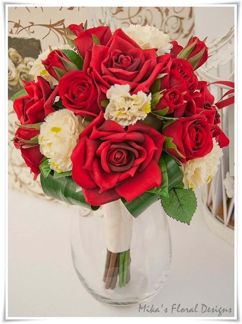 types of flowers red Red Roses and Carnations Wedding Flowers | 797 x 1066
