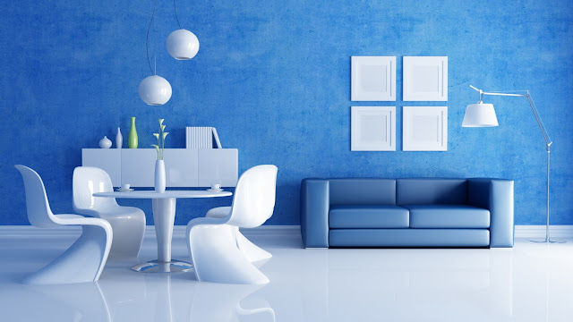 Blue living room design ideas photo