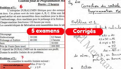 5 examens corrigés Recherche opérationnel pdf