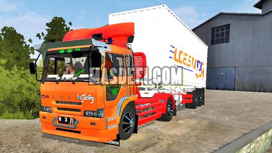 Mod Bussid Truck Fuso The Great C26 Trailer Kontainer