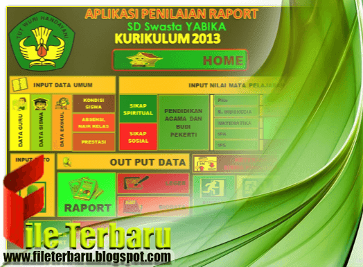 Download Aplikasi Raport SD Kurikulum 2013 Revisi Terbaru Gratis