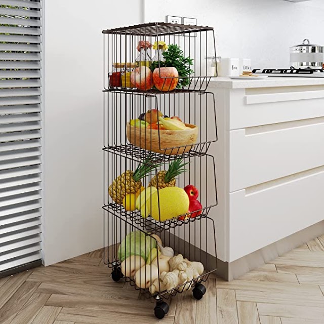 Rolling Cart Fruit Vegetable Basket Buy on Amazon and Aliexpress