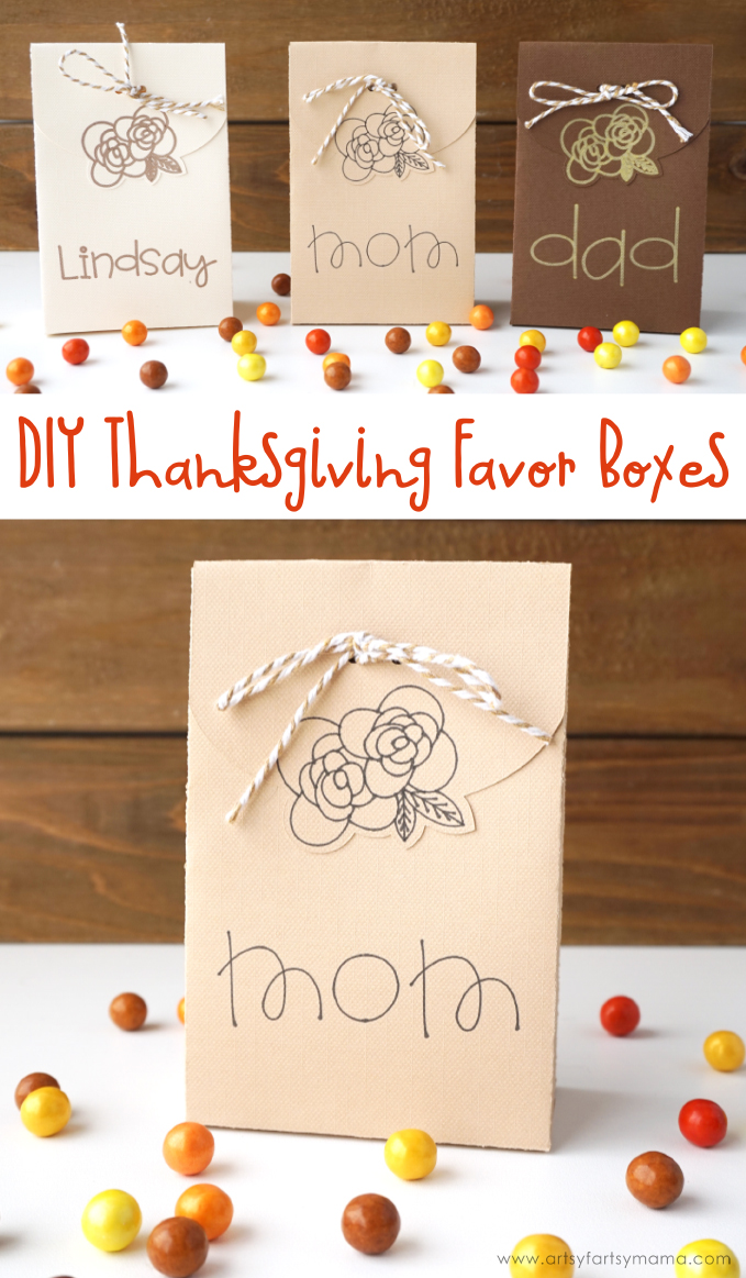 Treat your guests to something special this year with these DIY Thanksgiving Favor Boxes! #Thanksgiving #CricutMade