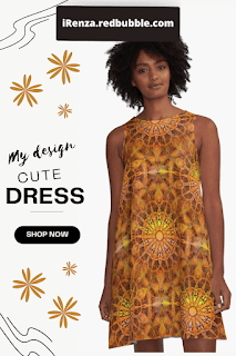 Brown mandala seamless symmetric pattern Dress.