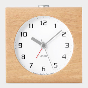 alarm clock in wood casing