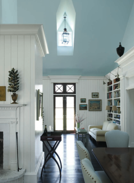 New Home Interior Design: Blue Painted Ceilings
