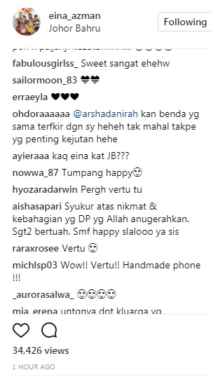 'Vertuahnya' Eina Azman Dapat Hadiah Telefon Bernilai 