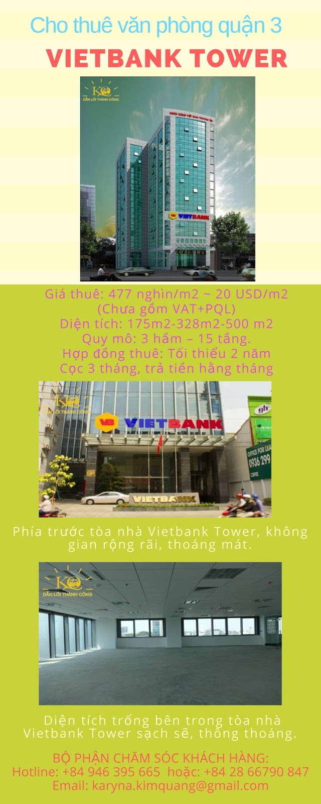 Cho thuê văn phòng quận 3 Vietbank Tower