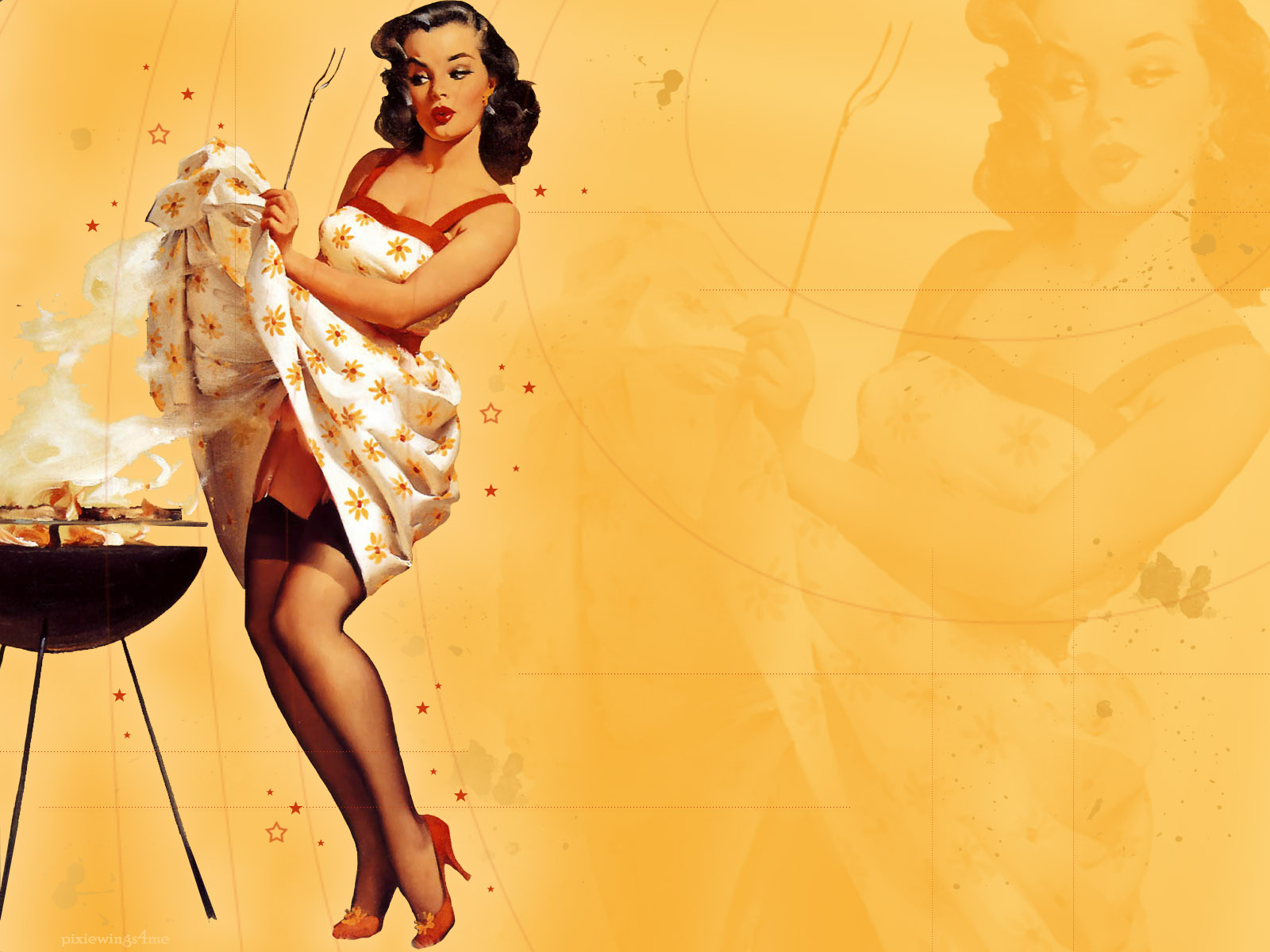 free wallpaper vintage pin up