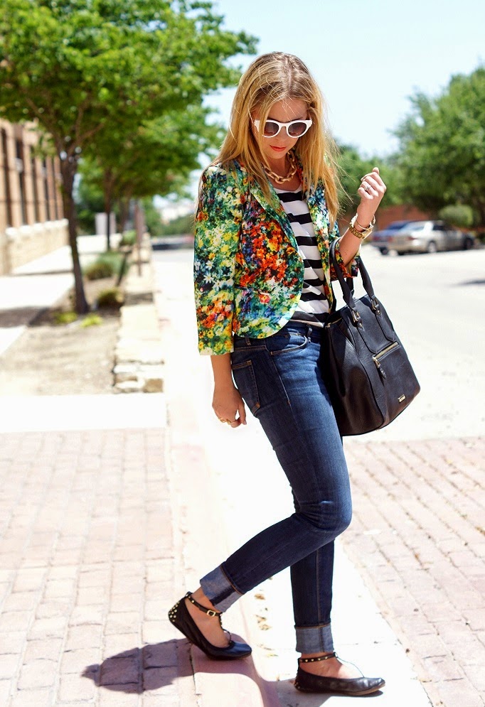 Floral and Stripe Pattern Mixing