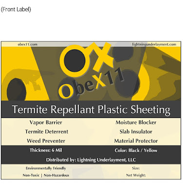 Moisture Barrier Plastic Sheeting with Termite Control, pest control, 