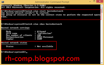 Solusi Untuk The Hosted Network Couldn’t Be Started Pada Saat Menyalakan Hotspot