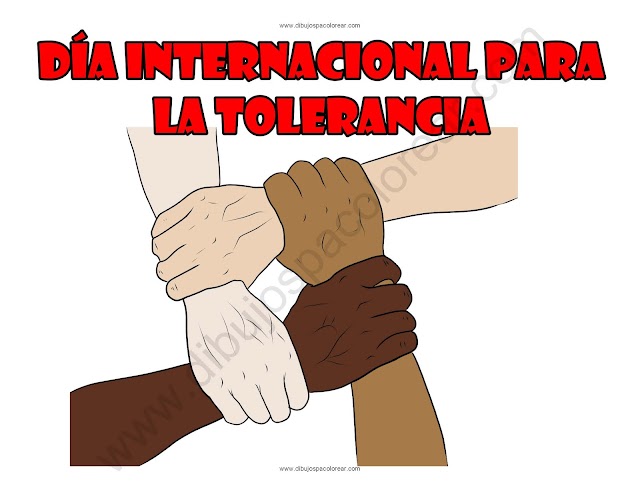 Día Internacional para la Tolerancia dibujo a color y para colorear
