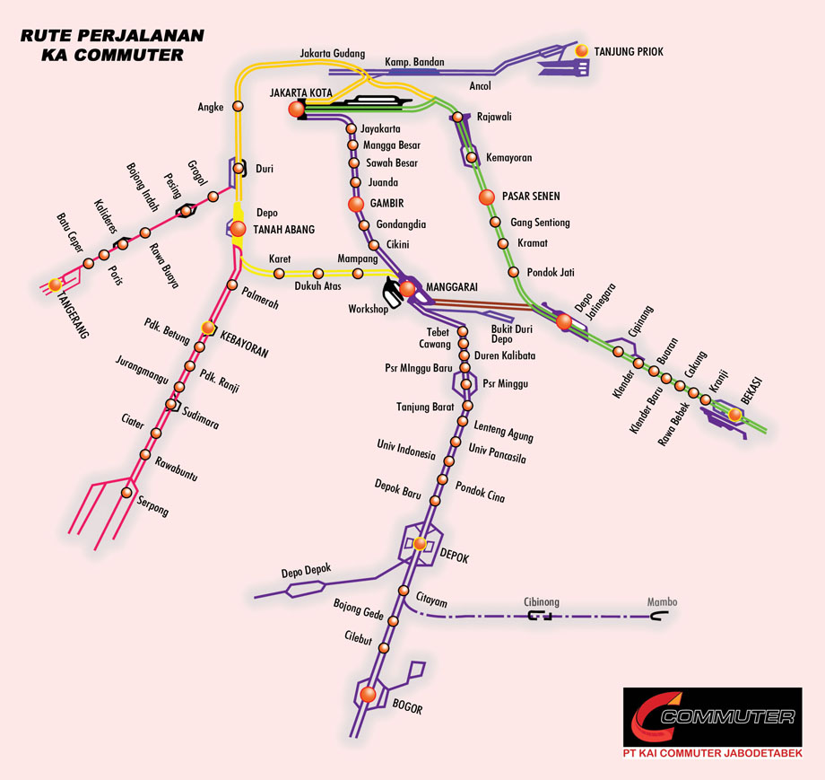 Hermawan itu Boim Peta Rute  Perjalanan KRL Jabodetabek