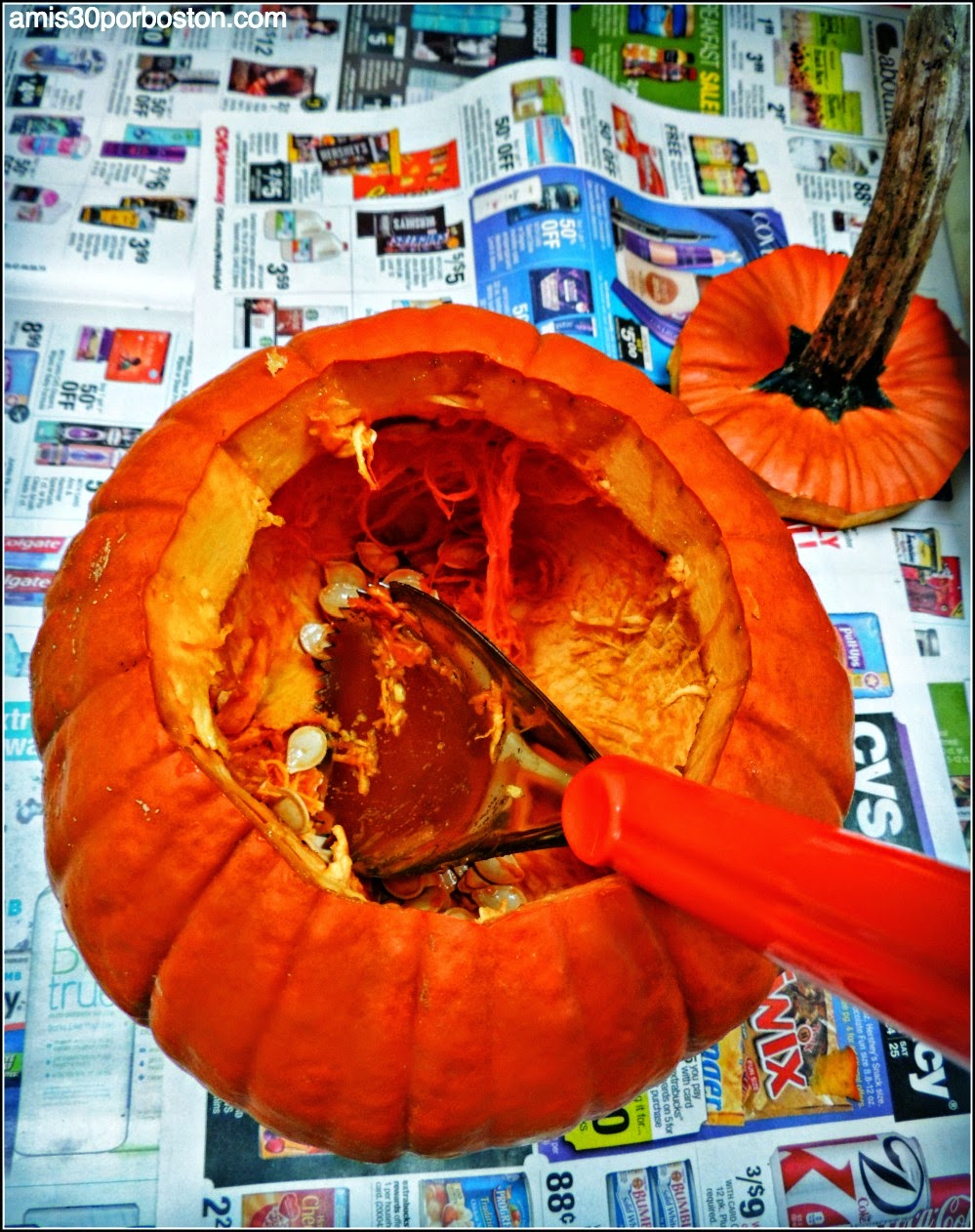 Calabazas Decoradas para Halloween: Corte de la Calabaza por Arriba