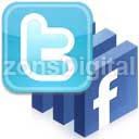 Logo Twitter dan Facebook