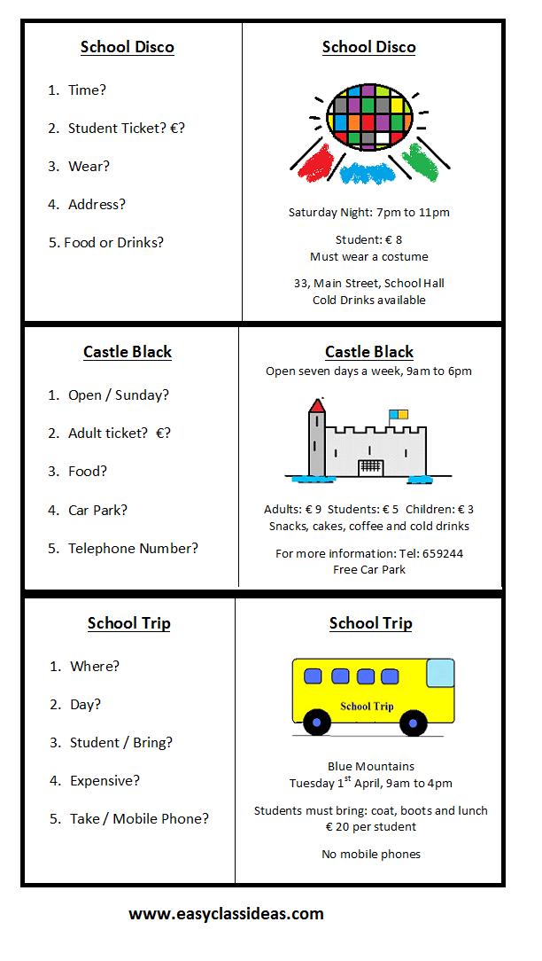 Cambridge KEY (KET) Speaking Part 2 Cards