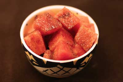 watermelon with pepper and balsamic vinegar