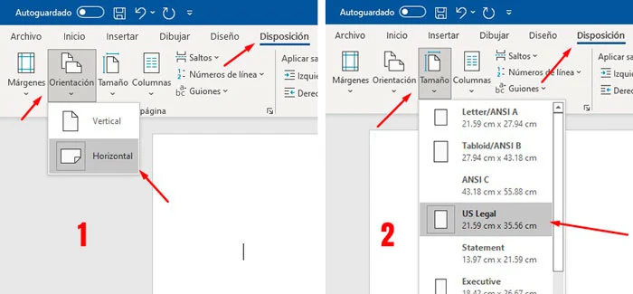 Configurando la hoja en Microsoft Word para hacer un mapa mental