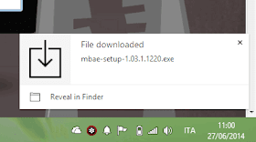 Chrome notifica desktop download completato