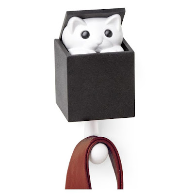 Qualy Kitt-a-Boo Wall Hook Coathook Hanger, That Pops A Cute Kitty Cat Out The Top Every Time You Hang An Item on His Tail