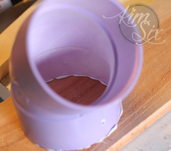 Gluing PVC pipe to board