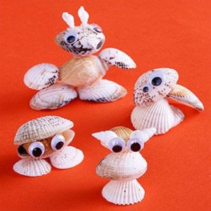 shell animal creatures craft for kids