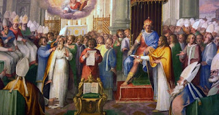 Lukisan ilustrasi bagaimana teori Teokrasi menyebar dan diajarkan
