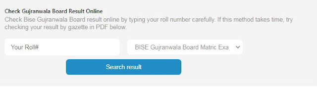 10 Class Result 2023 Gujranwala Board Check Online