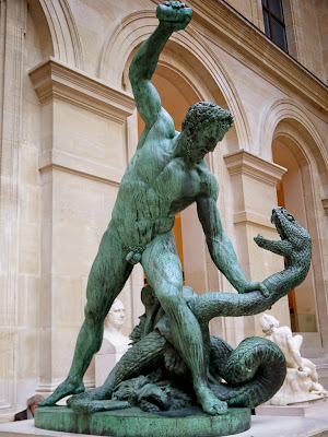 Hercule combattant Acheloüs métamorphosé en serpent (Boso)