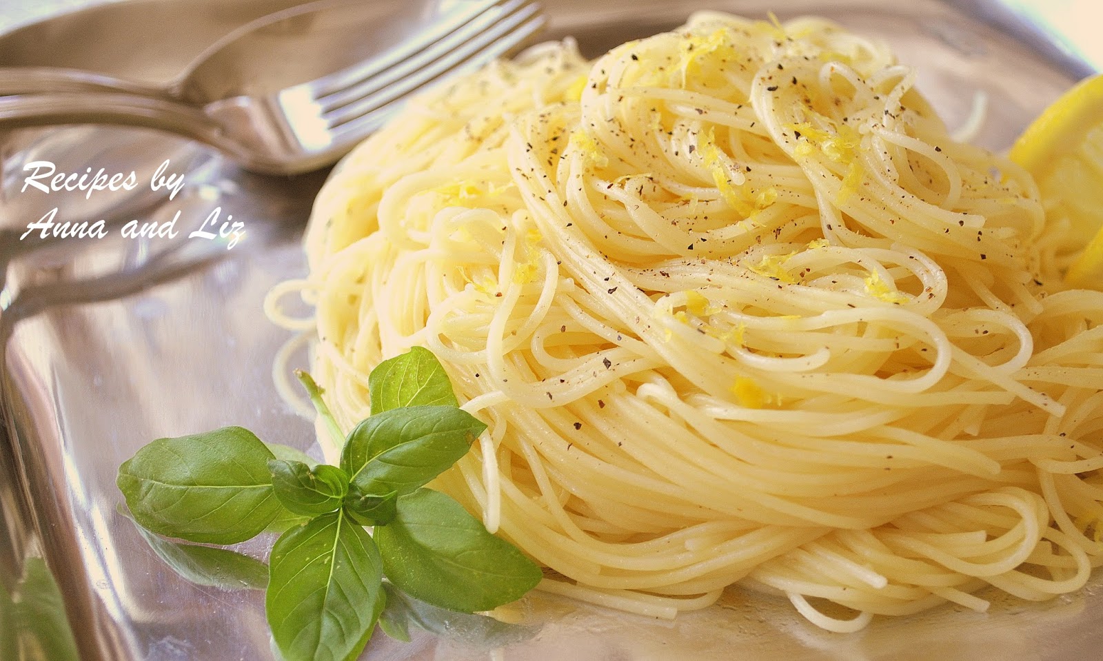 Angel Hair Pasta with Lemon Sauce - 2 Sisters Recipes by Anna and Liz