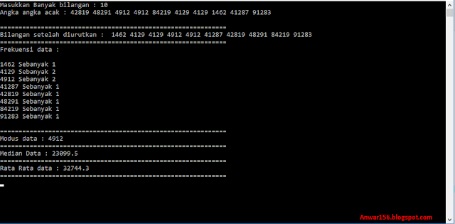 Statistika Data Tunggal bukan frekuensi C++