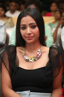 Swetha Basu in a Black Sleeveless Top Long Skirt at Mixture Potlam Movie Audio Launch 044.JPG