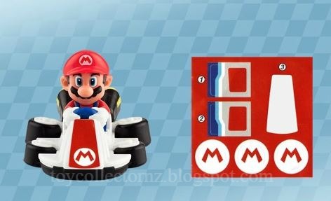 McDonalds Mario Kart 8 Happy Meal Toys 2014 Mario toy with Sticker Set