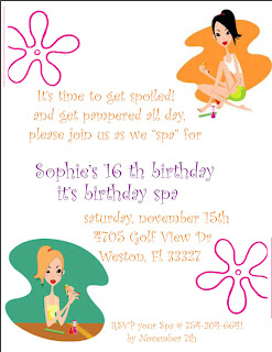  Party Invitations on Intramuros Design  Spa Party Invitations