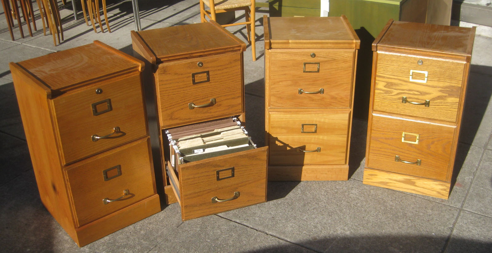 UHURU FURNITURE & COLLECTIBLES: SOLD - 2 Drawer Wooden File Cabinets 