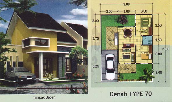 Desain Rumah Minimalis Type 70 [Gambar dan Denah] :: Aga Kewl