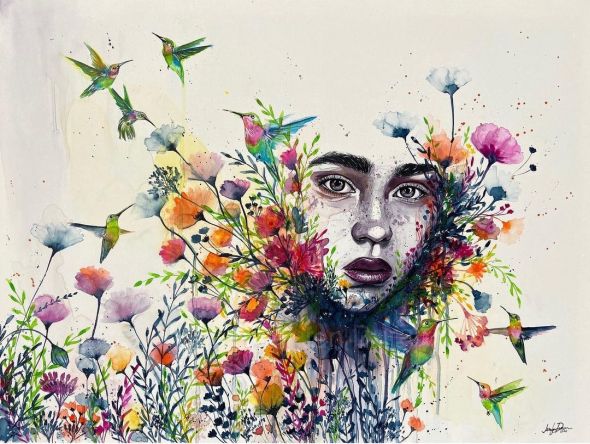 Jen Duran instagram arte pinturas aquarelas surreais mulheres