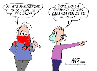 mascherine, 50 cent, protezione civile, umorismo, vignetta, satira