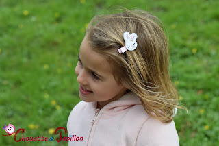 barrette enfant lapin de pâques